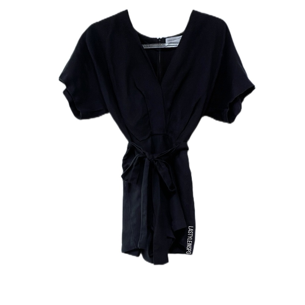 Urban Outfitters Belted Romper V Neck Color Black Size 0
